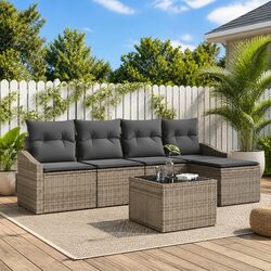 Enhance Your Garden with this Stylish 6-Piece Sofa Set
