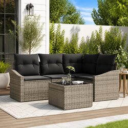 Grey Poly Rattan Sofa Set for Your Outdoor Living Space