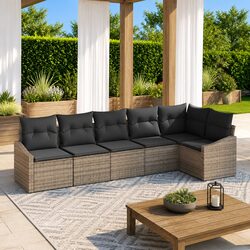 Enhance Your Outdoor Area with 6 Piece Grey Sofa Set