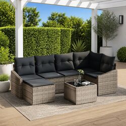 Transform Your Space with a Grey 7-Piece Outdoor Sofa Set