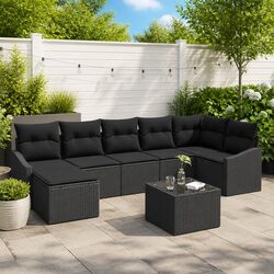 Elevate Your Outdoor Space with 8-Piece Black Sofa Set