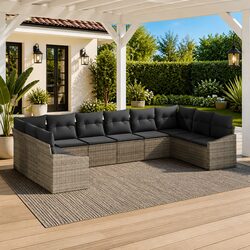 Elevate Your Patio with a 10-Piece Grey Sofa Set