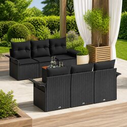 Elevate Your Outdoor Space with a 7-Piece Black Sofa Set