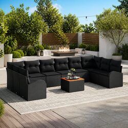 Modular Black Patio Sofa Set for Enhanced Outdoor Living