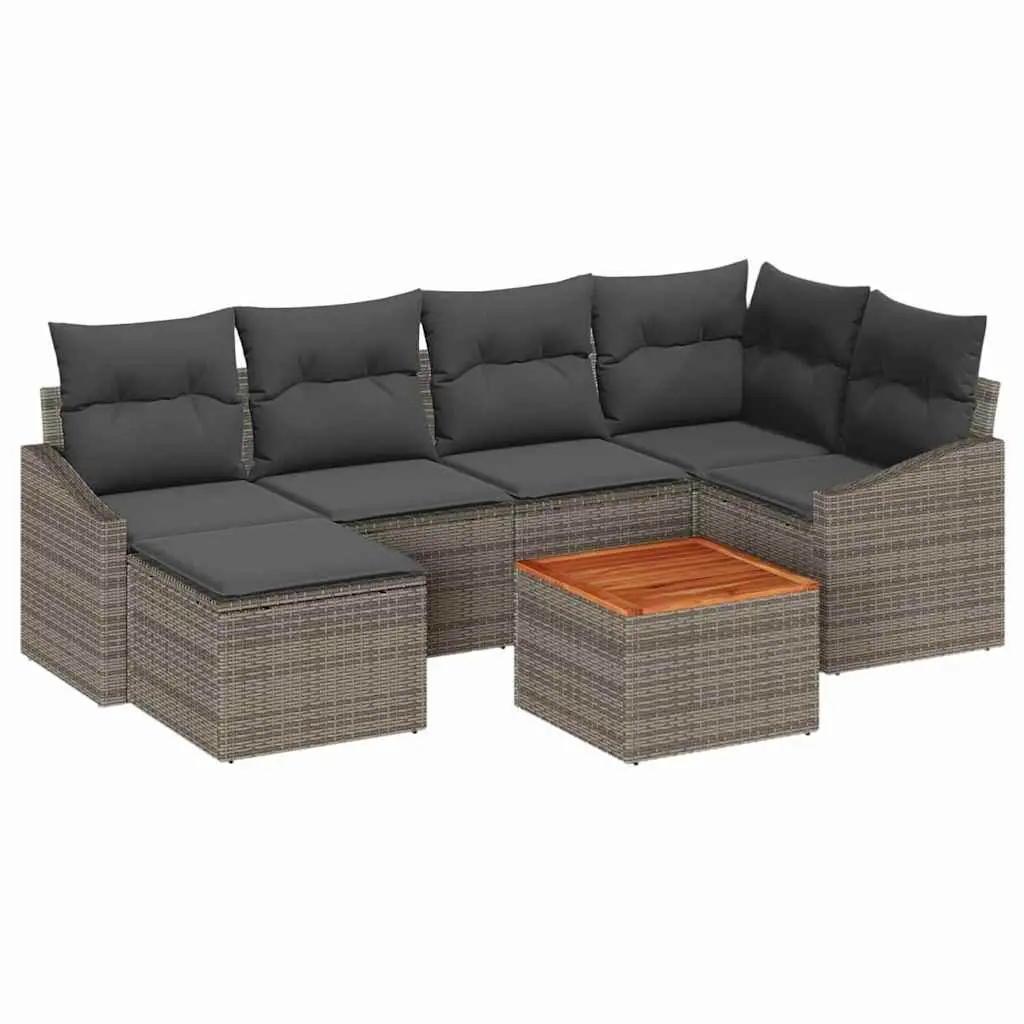Garden Sofa Set 7 Piece Modular Outdoor Furniture Weather Resistant Grey