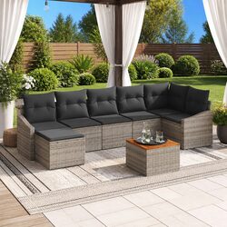 Stylish 8-Piece Grey Modular Garden Sofa for Outdoor Living