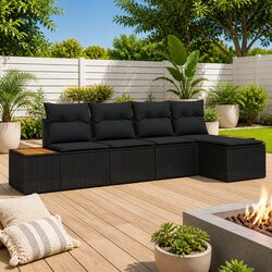 Transform Your Outdoor Space with This Black Sofa Set