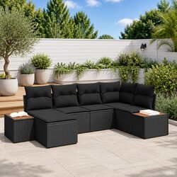 Transform Your Outdoor Space with 6-Piece Sofa Set in Black