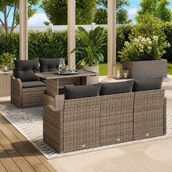Elevate Your Outdoor Space with 6-Piece Sofa Set in Grey