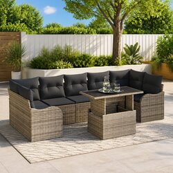 Elevate Your Outdoor Space with 8-Piece Grey Sofa Set