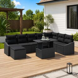 Enhance Your Outdoor Space with 9-Piece Sofa Set