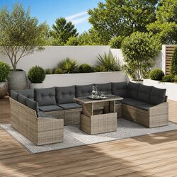 11-Piece Grey Garden Sofa Set for Effortless Outdoor Living