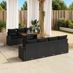 Elevate Your Patio with This 8-Piece Black Sofa Set