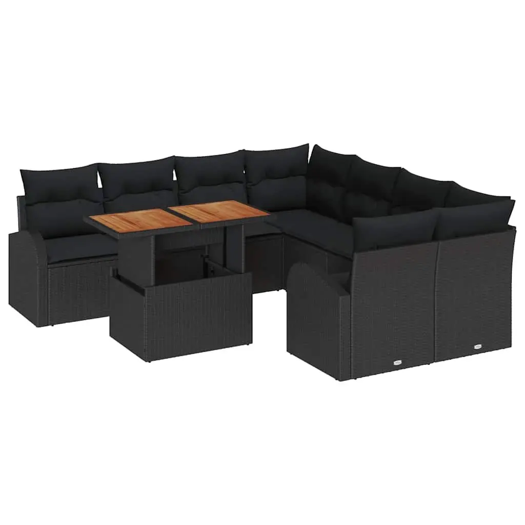 Outdoor Garden Sofa Set 9 Piece Modular Lounge Furniture with Storage Seats