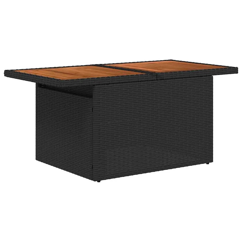Outdoor Garden Sofa Set 6 Pieces Black Poly Rattan Patio Seating Modular
