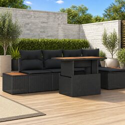 Enhance Your Outdoor Living with 6-Piece Rattan Sofa Set