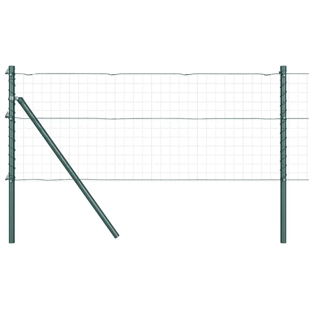 Fence Post 26 Piece Green Powder-Coated Steel Garden Boundary Marker Outdoor