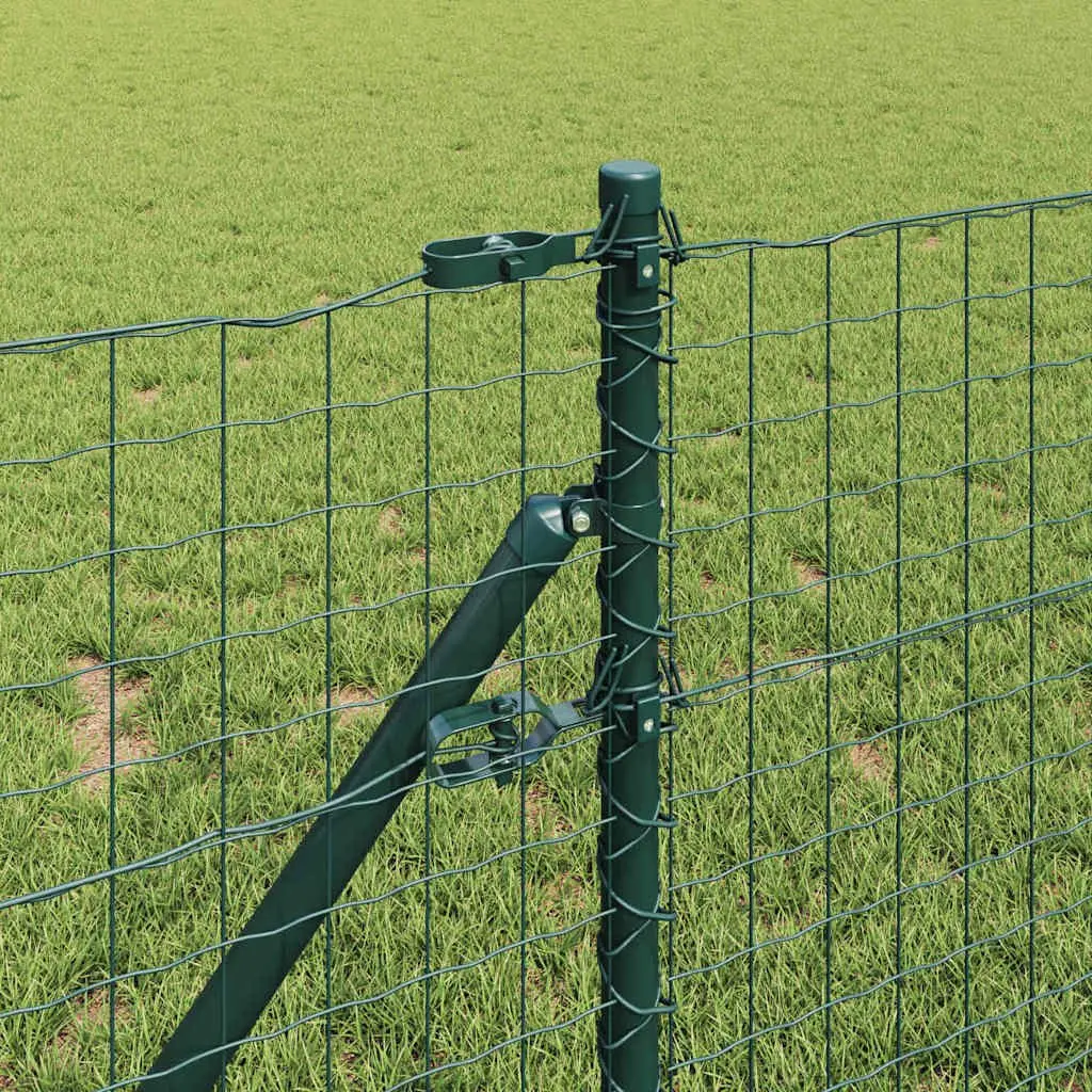 Fence Post 26 Piece Green Powder-Coated Steel Garden Boundary Marker Outdoor