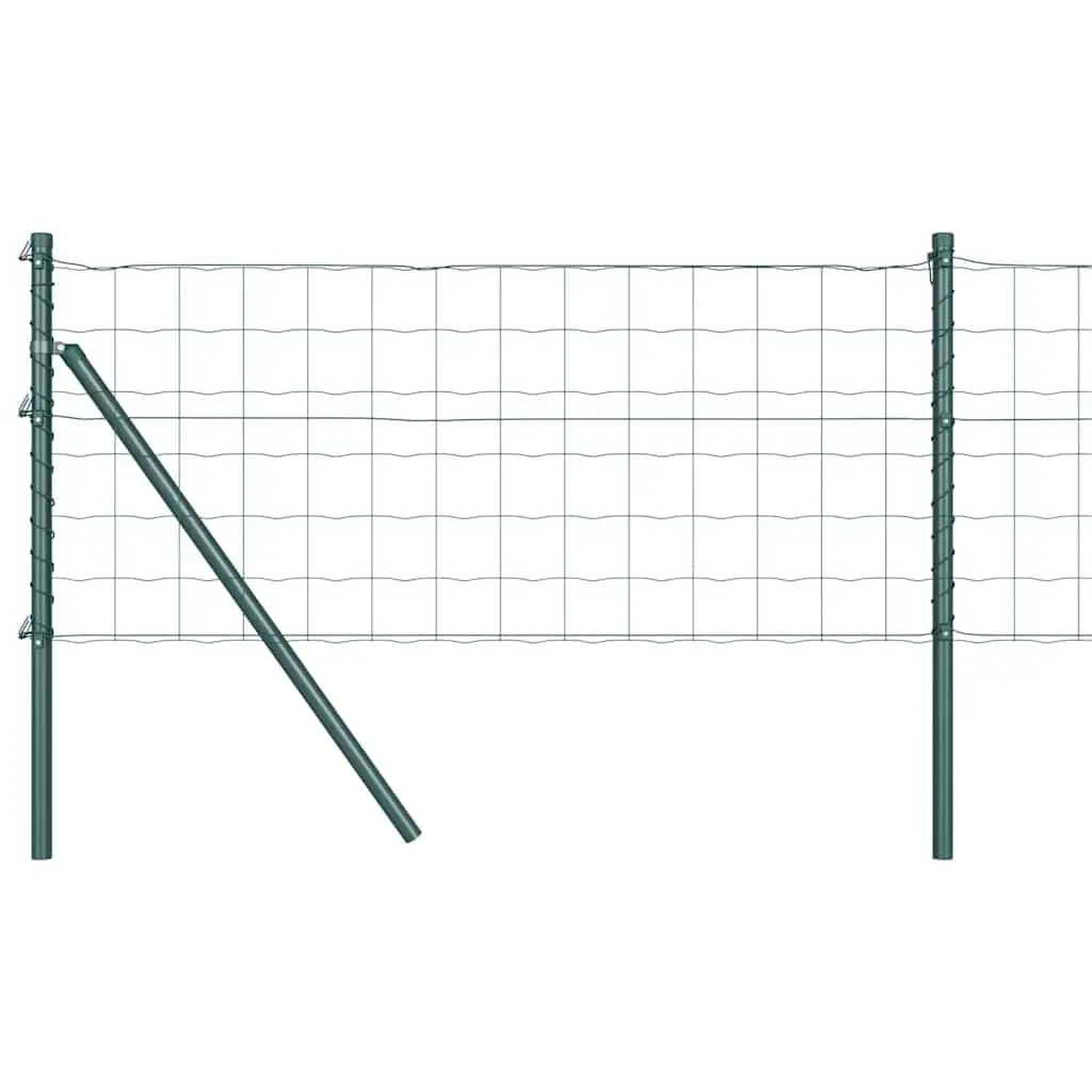Fence Panel Set 10 x 0.8m PVC-Coated Steel Mesh Green Weather Resistant Outdoor Garden Barrier