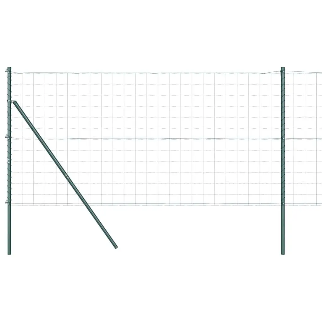 Outdoor Fence Panel 10 x 1 m Green Mesh PVC-Coated Steel Weather Resistant Ground Fix Barrier Enclosure