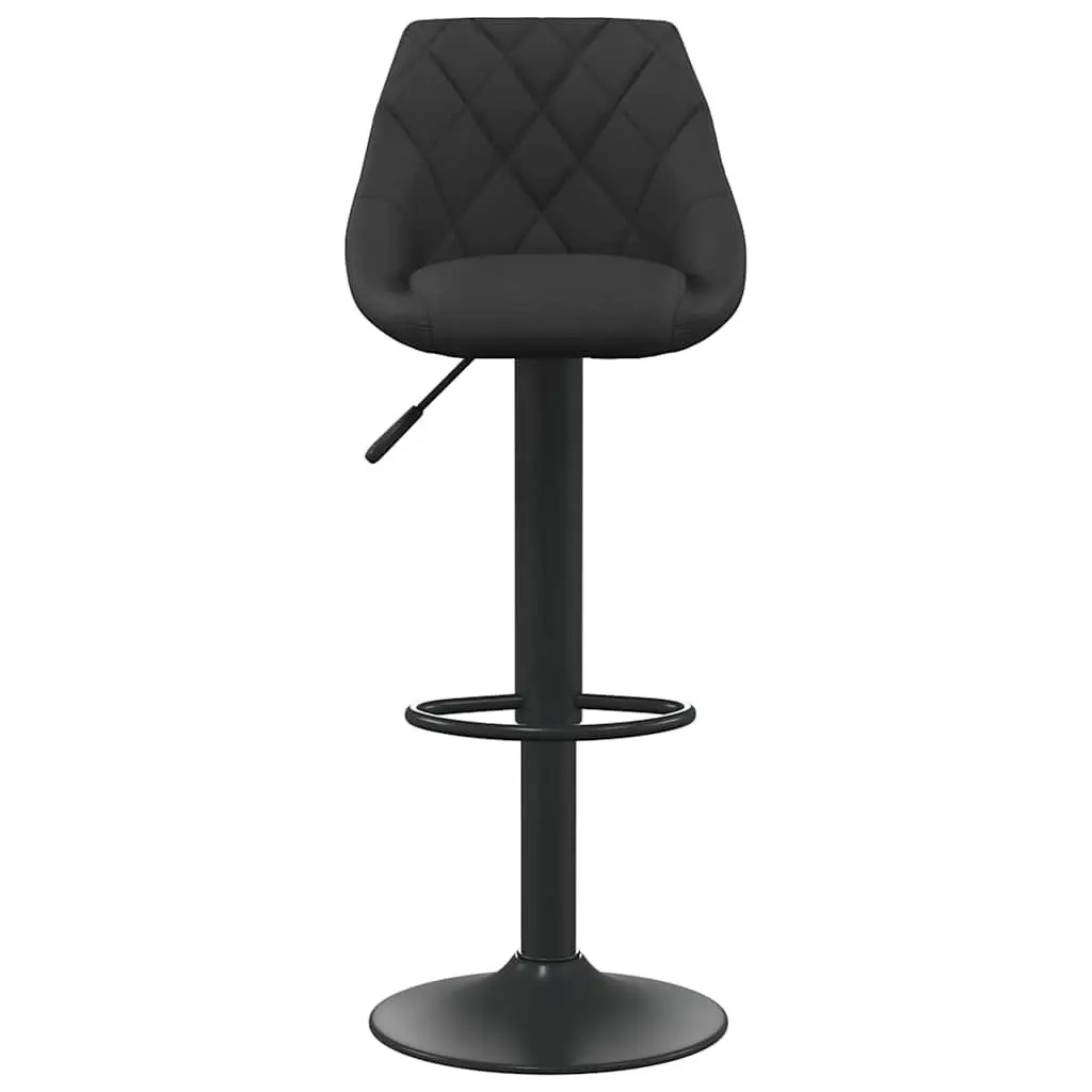 Bar Stools Set of 2 Black Velvet Swivel Adjustable Height Gas Lift Footrest