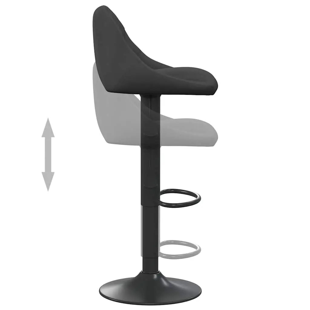 Bar Stools Set of 2 Black Velvet Swivel Adjustable Height Gas Lift Footrest
