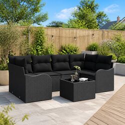 Enhance Your Patio with a 7-Piece Black Garden Sofa Set
