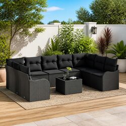 Stylish Black Modular Garden Sofa Set for Outdoor Spaces