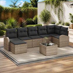 Elevate Your Outdoor Space with Grey 8-Piece Sofa Set