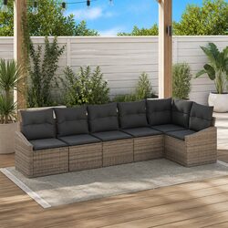 Enhance Your Patio with 6-Piece Grey Garden Sofa Set