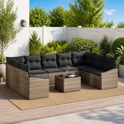 Versatile Light Grey Outdoor Sofa Set with Storage Solution