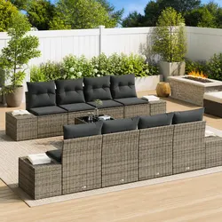 8-Piece Grey Outdoor Furniture Set for Relaxed Living