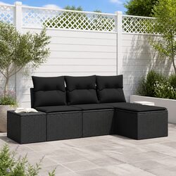 Enhance Your Outdoor Space with a 4-Piece Black Sofa Set