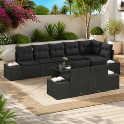 Enhance Your Outdoor Space with Black Poly Rattan Sofa Set