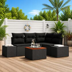 Stylish 5-Piece Black Modular Sofa Set for Outdoor Spaces