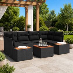 Outdoor 6-Piece Black Sofa Set for Modern Living