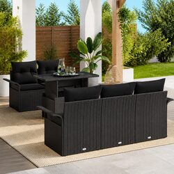 Flexible Outdoor Seating with 6-Piece Modular Garden Sofa Set