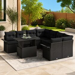 Outdoor Modular Sofa Set - Stylish 9-Piece Design