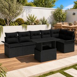 7-Piece Garden Sofa Set for Outdoor Living with Cushions