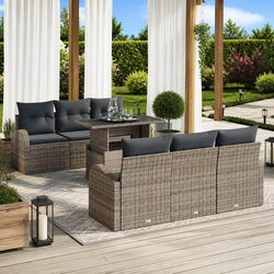 Enhance Your Outdoor Space with 7-Piece Grey Sofa Set