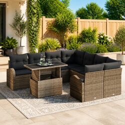 Enhance Your Outdoor Space with 9-Piece Rattan Sofa Set