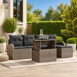 Enhance Your Outdoor Space with 6-Pc Grey Sofa Set
