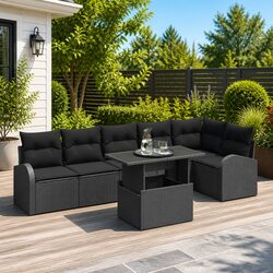 Stylish 7pc Modular Outdoor Sofa Set - Elevate Your Space