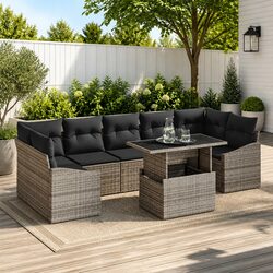 Outdoor Modular Sofa Set - 8 Pieces for Your Garden