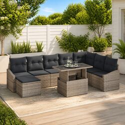 Elevate Your Outdoor Space with a 9-Piece Grey Sofa Set