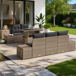 Enhance Your Outdoor Space with This 6 Piece Garden Sofa Set