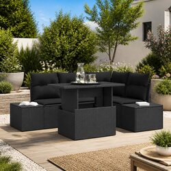 Stylish Black Outdoor Sectional Sofa Set for Your Garden
