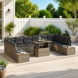 Upgrade Your Outdoor Area with This 11-Piece Grey Sofa Set