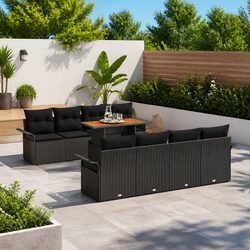 Enhance Your Outdoor Space with a 9-Piece Rattan Sofa Set