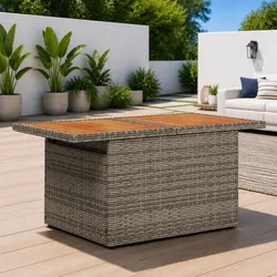 Outdoor Sofa Set 6 Pcs Grey Modular Garden Furniture with Storage Compartments
